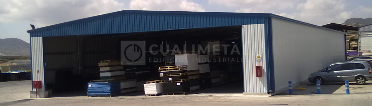 Almacén stock 800 m2 terreno con desnivel. Chapa simple. Agost, Alicante (España) 1 - Cualimetal