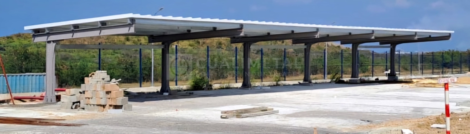 Marquesina modular en L. 180m2. Mariel (Cuba) | Cualimetal 1