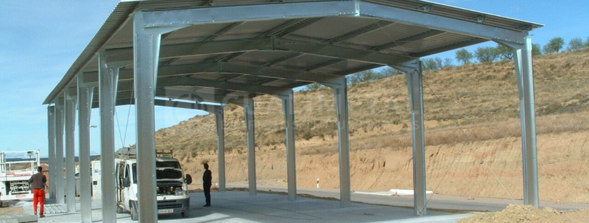 Estructura metalica cubierta nave industrial modular ECORAPID Cualimetal Huesca España 3