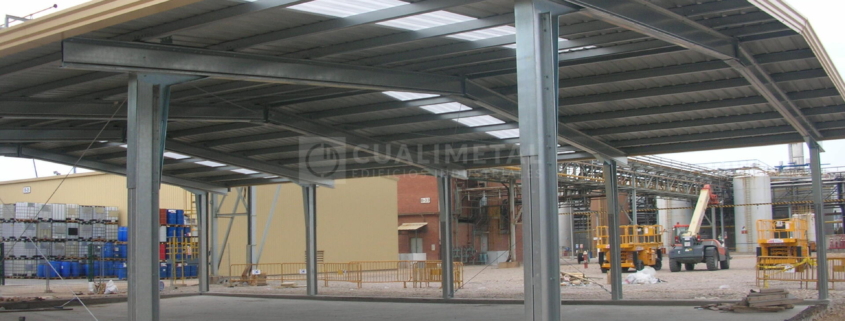 Estructura metalica simple cubierta nave industrial ECORAPID Cualimetal Tarragona España