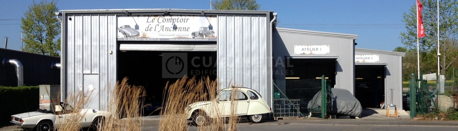 Nave industrial garaje modular ampliable ECORAPID Cualimetal Paris Francia 26