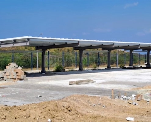 Marquesina modular en L. 180m2. Mariel (Cuba) Cualimetal