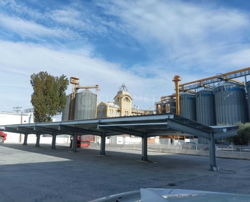 Marquesina modular en Y. 317m2. Villanueva de Gállego (Zaragoza, España) Cualimetal